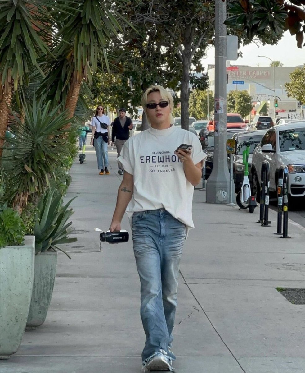 Balenciaga Beige T-Shirt with EREWHON Graphic - Phantom Kicks