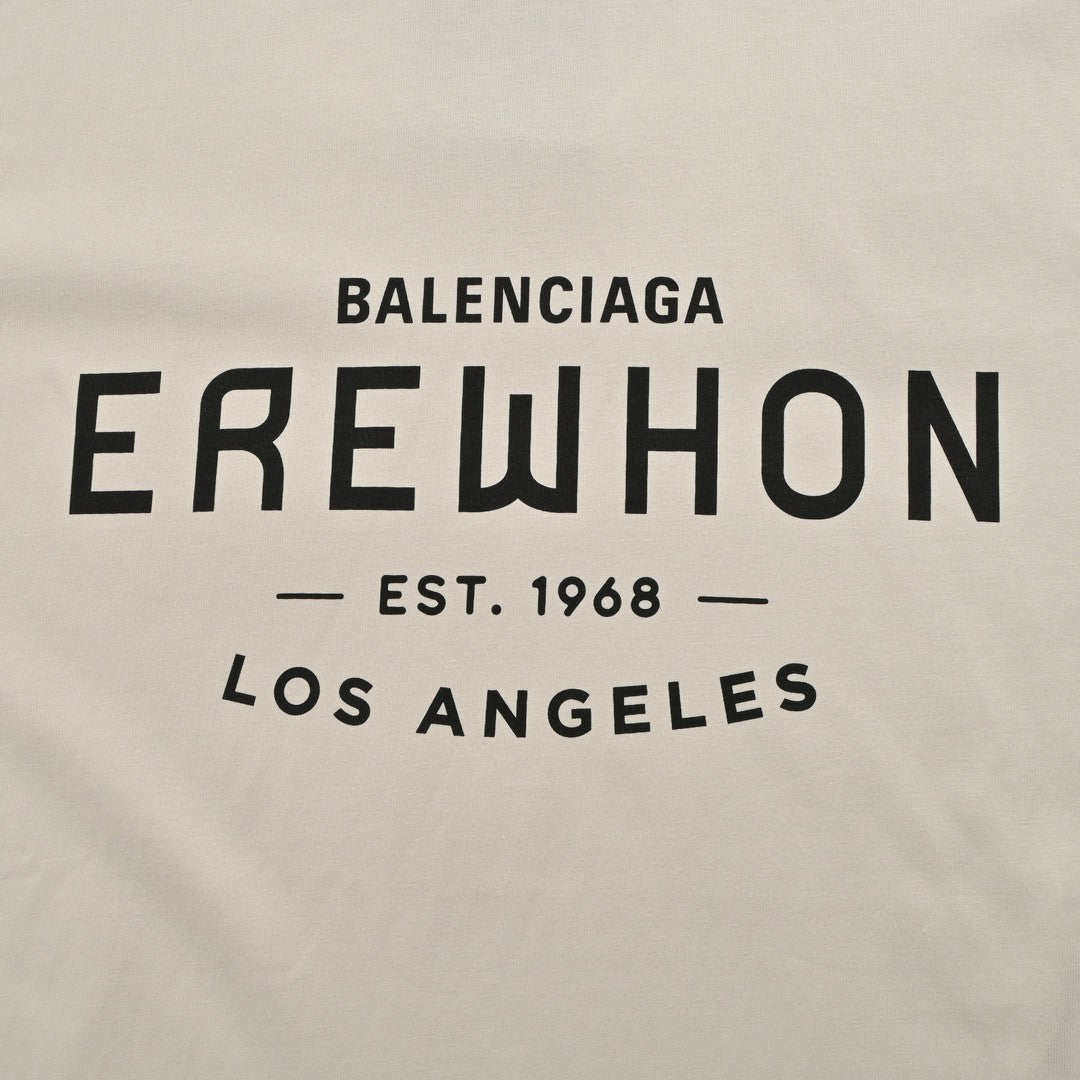 Balenciaga Beige T-Shirt with EREWHON Graphic - Phantom Kicks