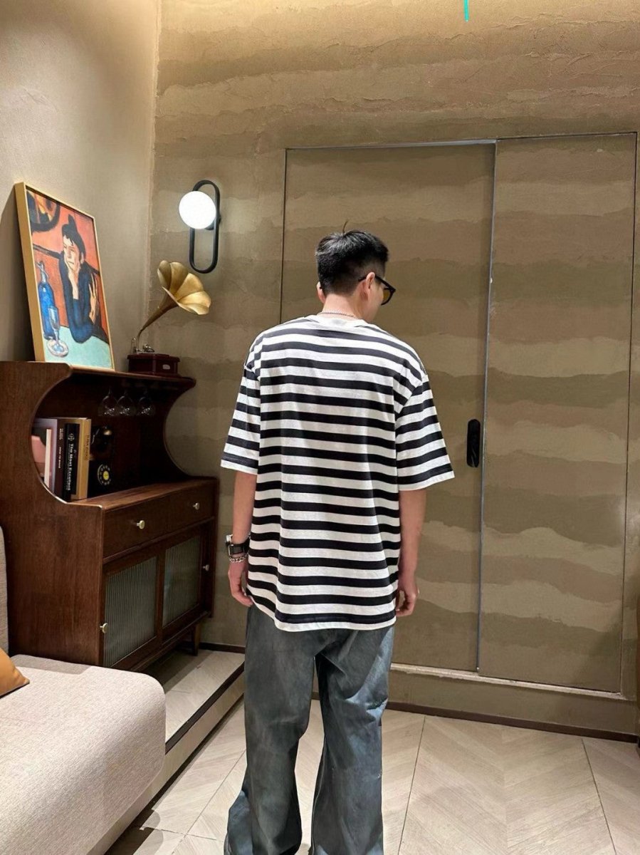 Balenciaga Black and White Striped T-Shirt - Phantom Kicks