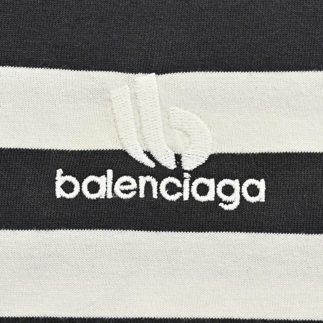 Balenciaga Black and White Striped T-Shirt - Phantom Kicks