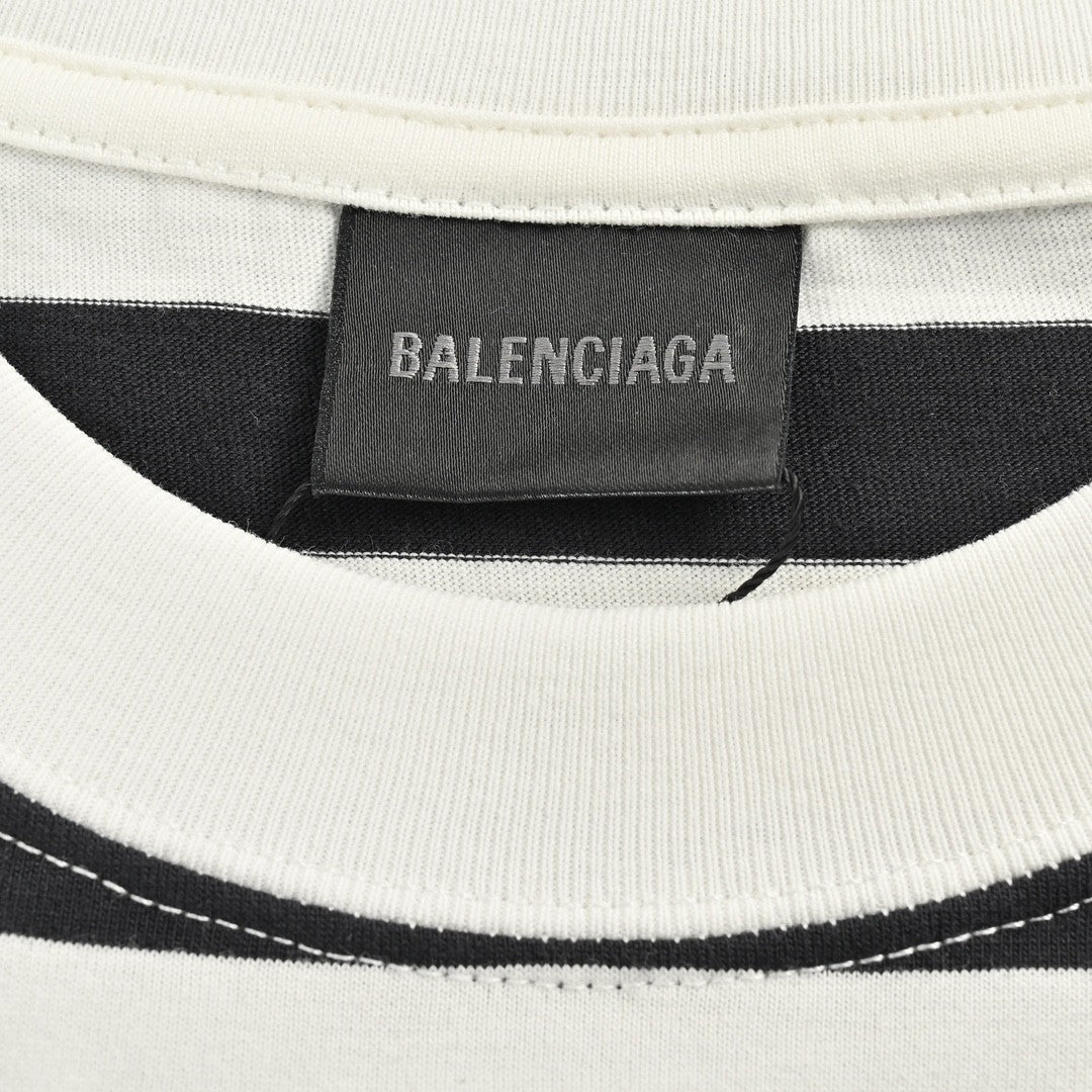 Balenciaga Black and White Striped T-Shirt - Phantom Kicks