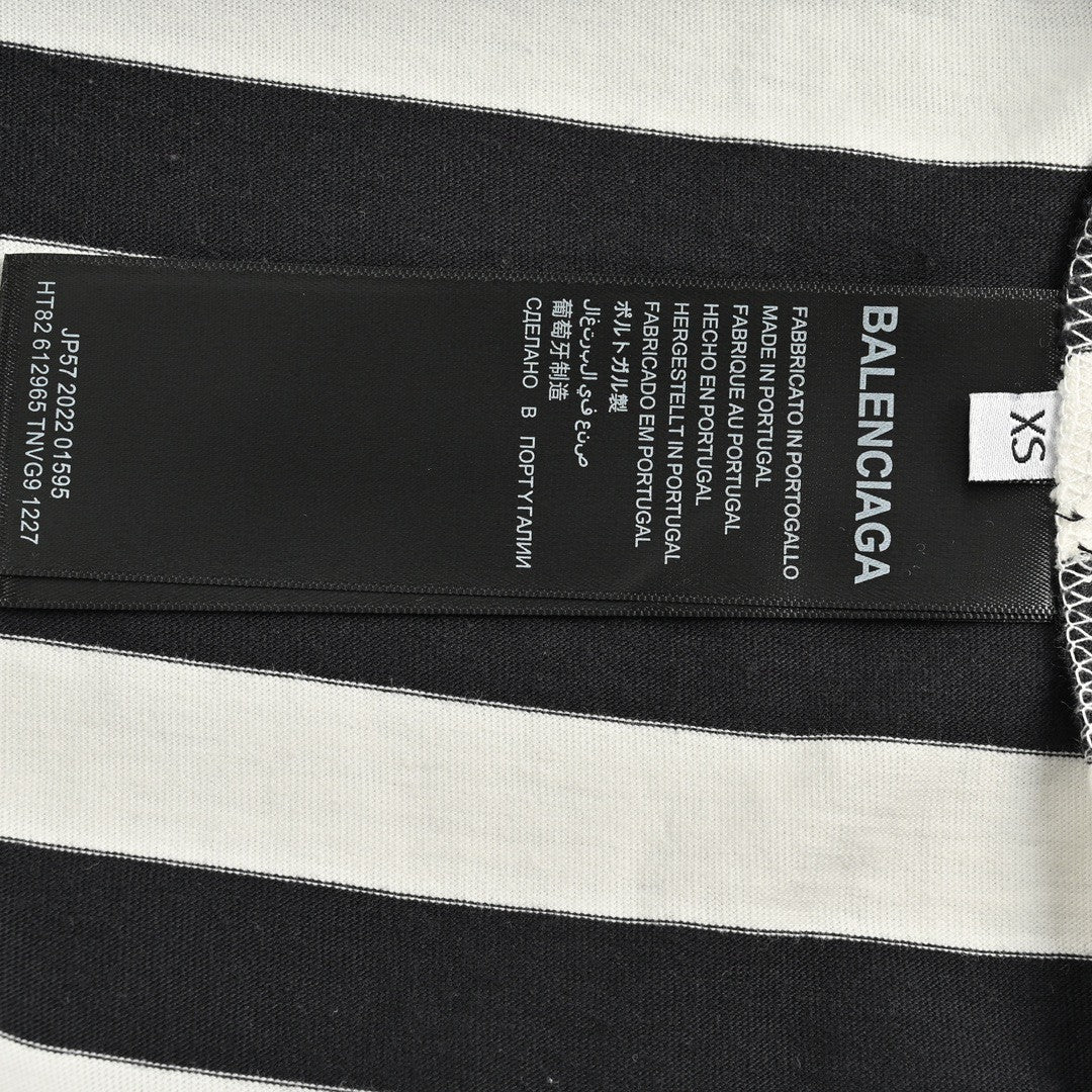 Balenciaga Black and White Striped T-Shirt - Phantom Kicks