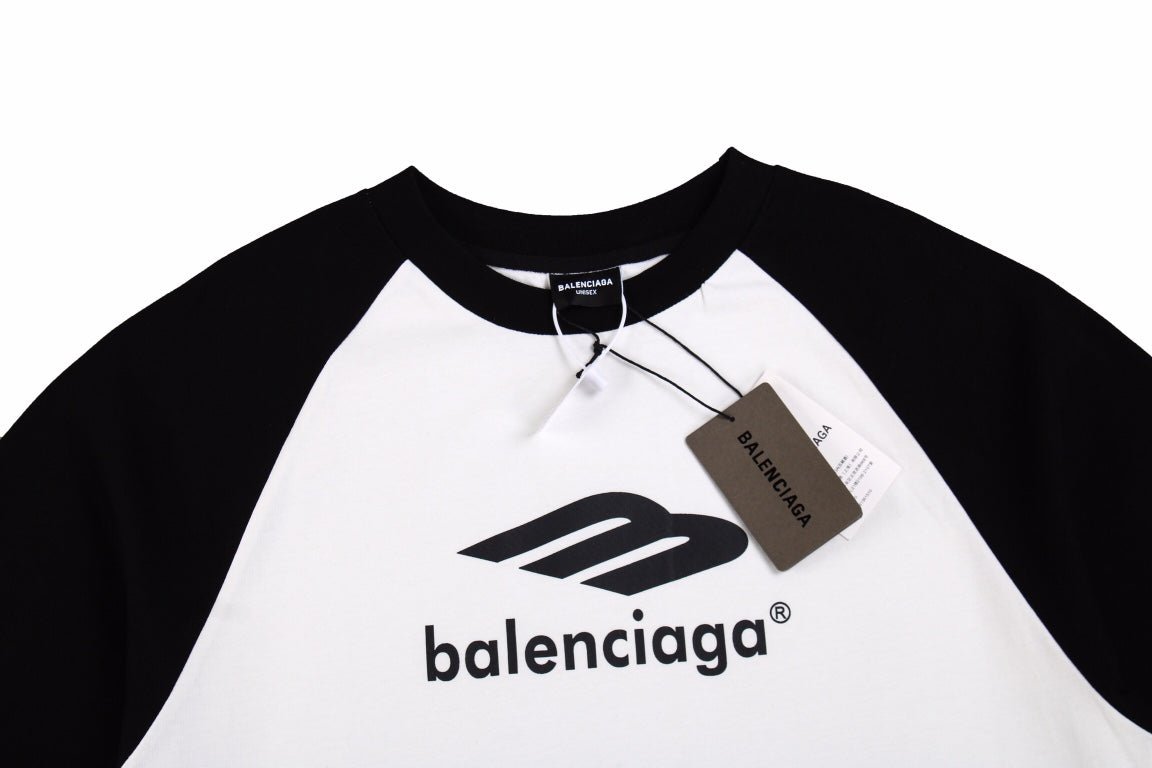 BALENCIAGA LOGO PRINT T-SHIRT BLACK WHITE - Phantom Kicks