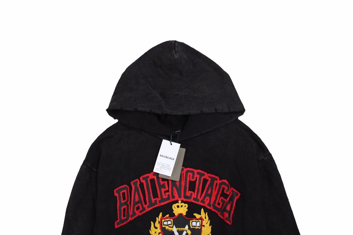 Balenciaga Black Crest Hoodie - Phantom Kicks