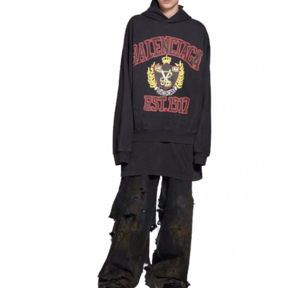 Balenciaga Black Crest Hoodie - Phantom Kicks