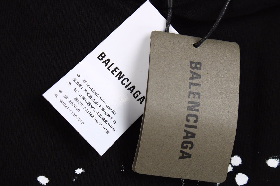 Balenciaga Black Distorted Logo Hoodie - Phantom Kicks