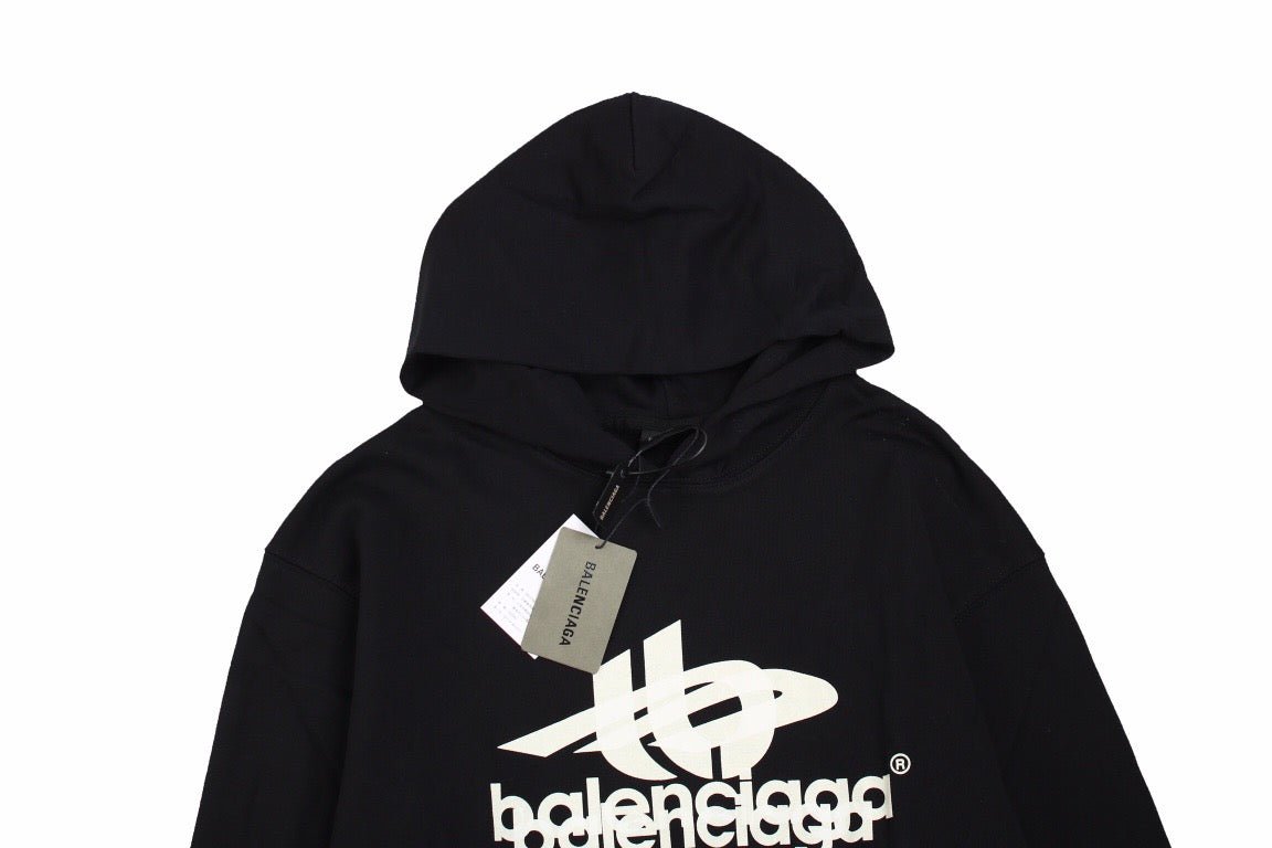BALENCIAGA GRAPHIC LOGO HOODIE BLACK - Phantom Kicks