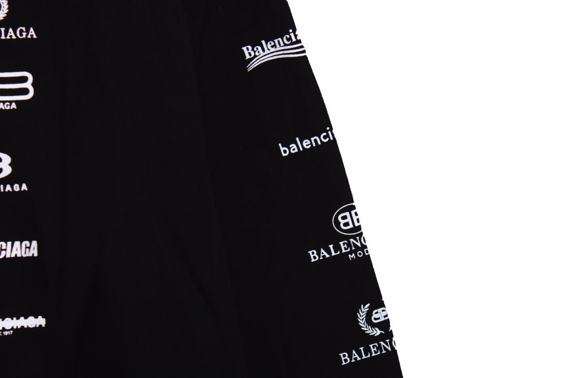 Balenciaga Black Multilogo Hoodie - Phantom Kicks