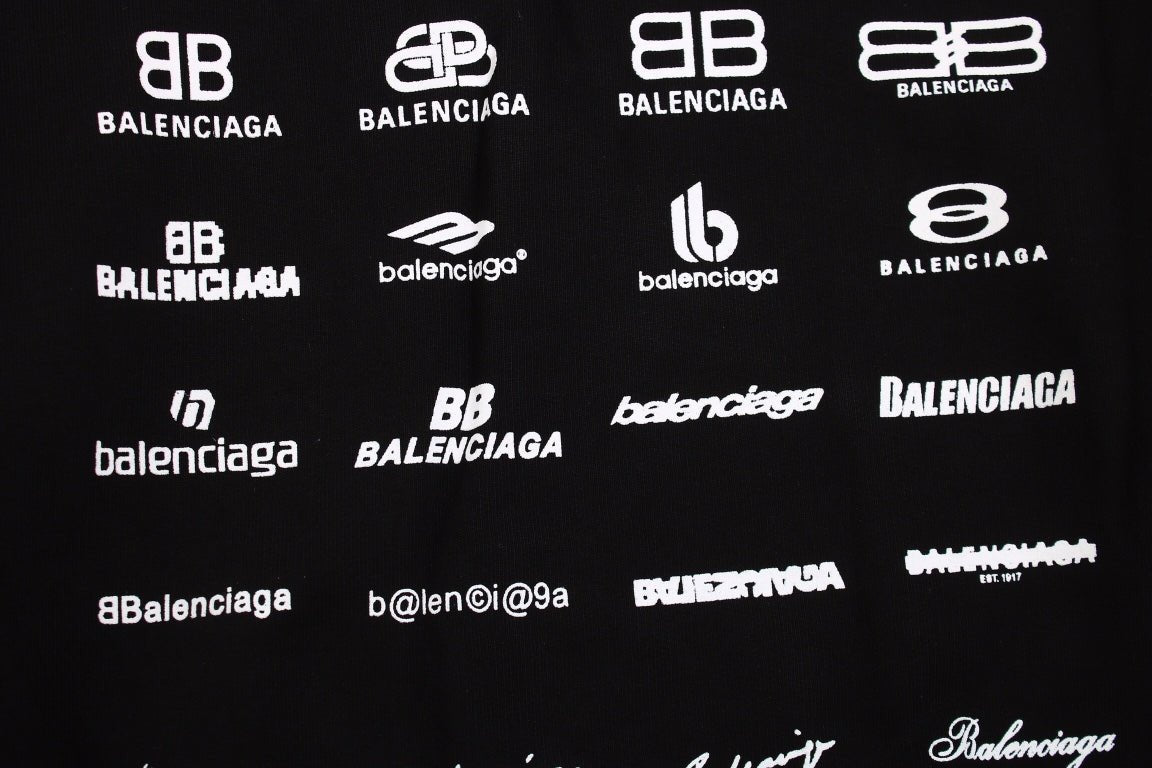 Balenciaga Black Multilogo Hoodie - Phantom Kicks