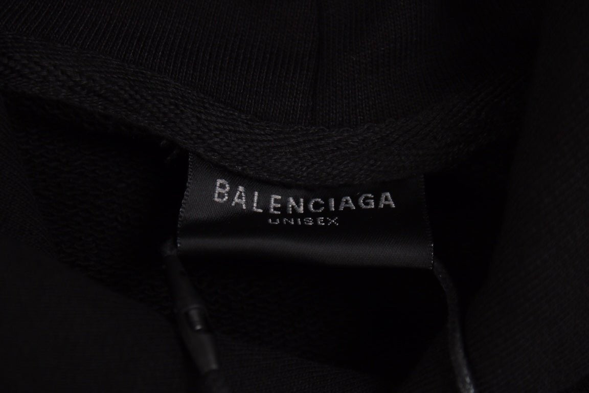 Balenciaga Black Multilogo Hoodie - Phantom Kicks