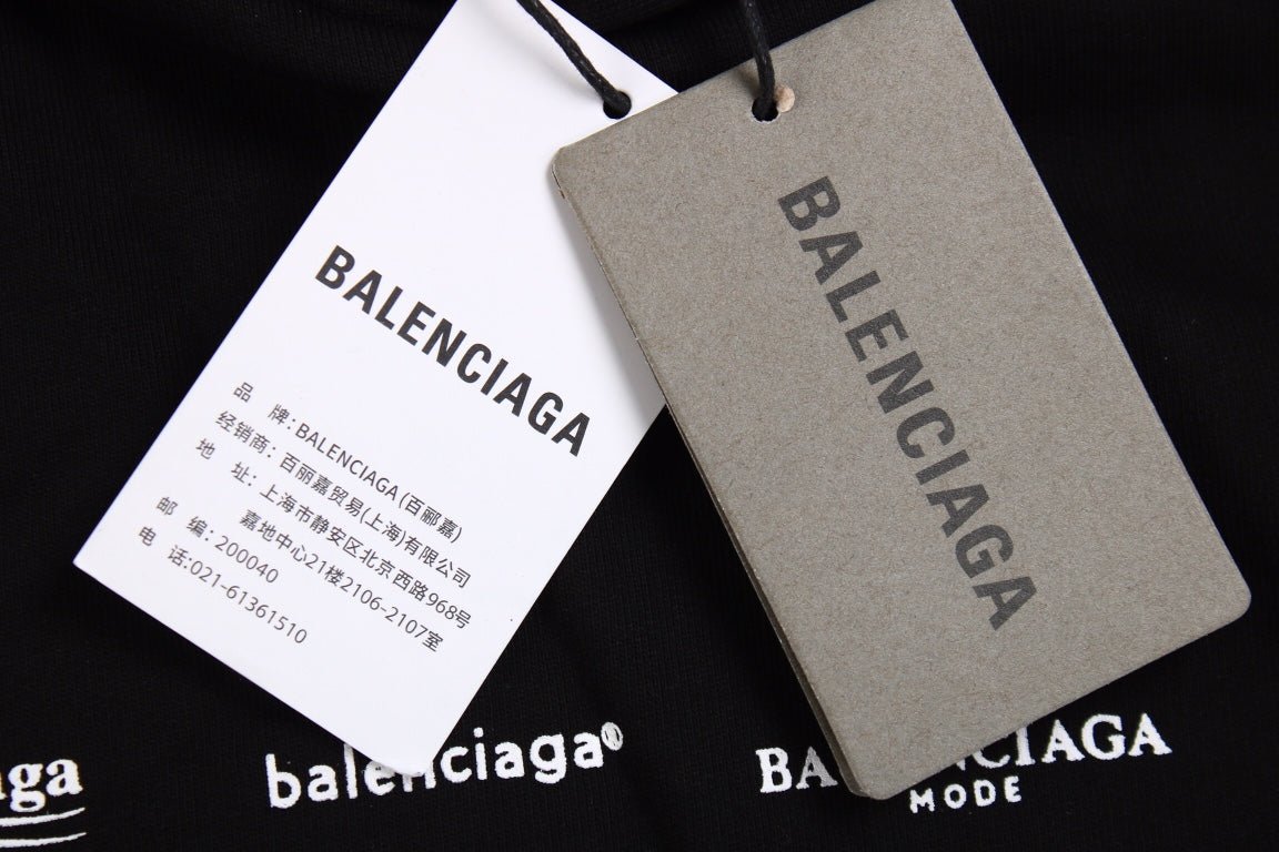 Balenciaga Black Multilogo Hoodie - Phantom Kicks