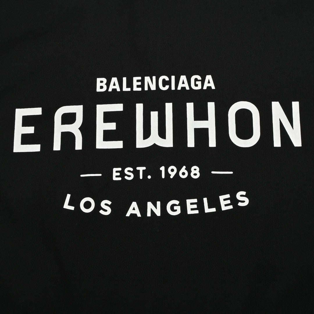 Balenciaga Black T-Shirt with EREWHON Graphic - Phantom Kicks