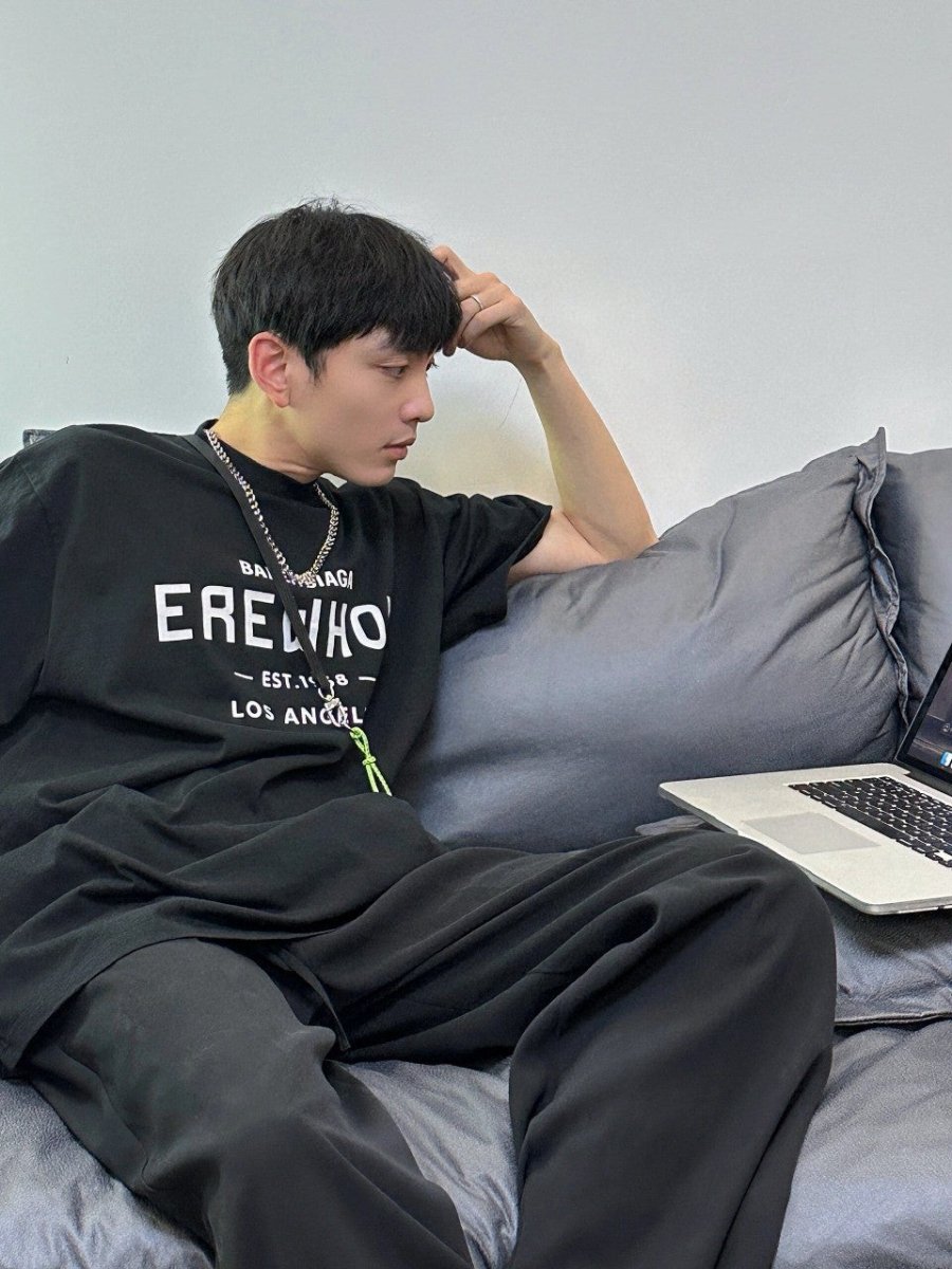 Balenciaga Black T-Shirt with EREWHON Graphic - Phantom Kicks