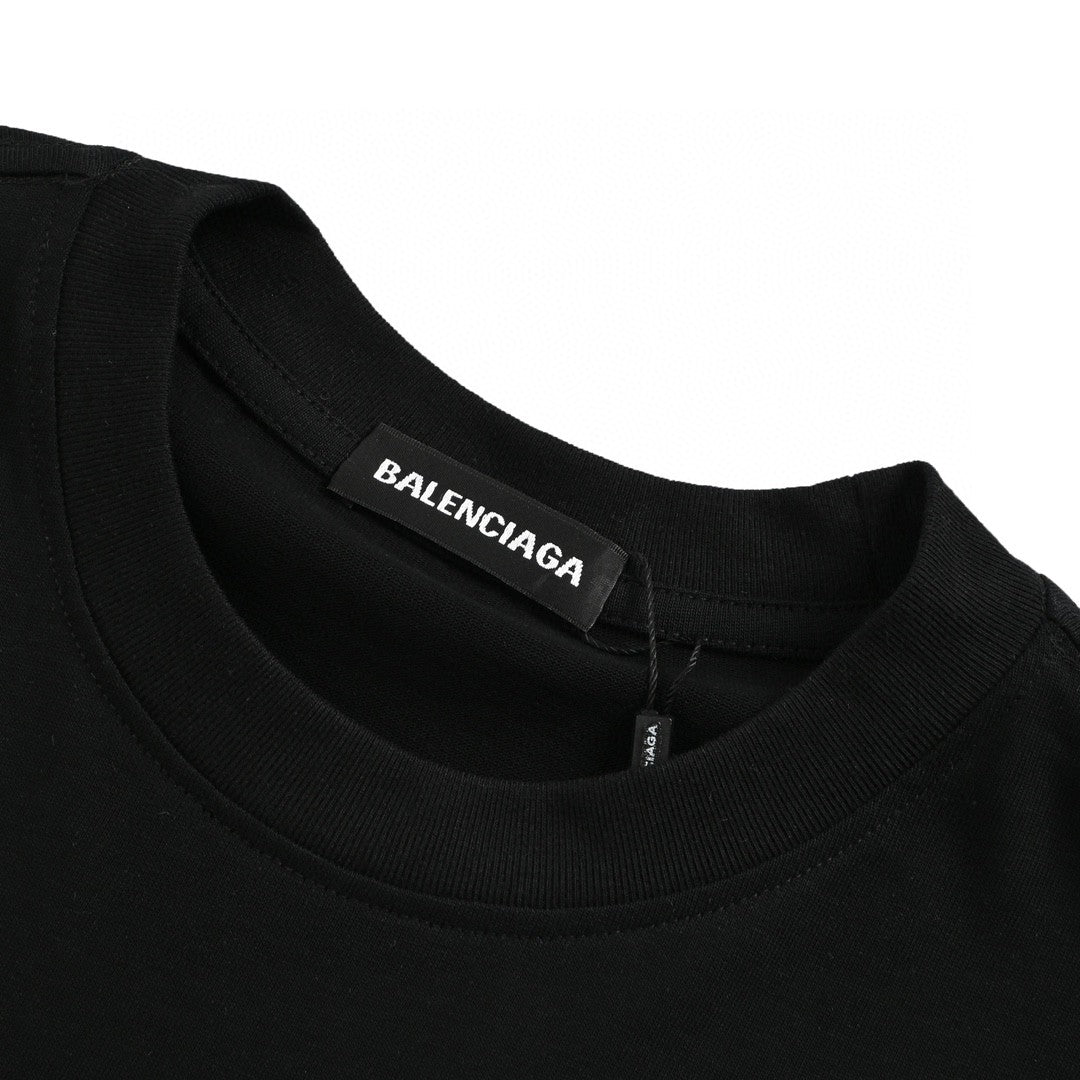 Balenciaga Black T-Shirt with Graphic Design - Phantom Kicks