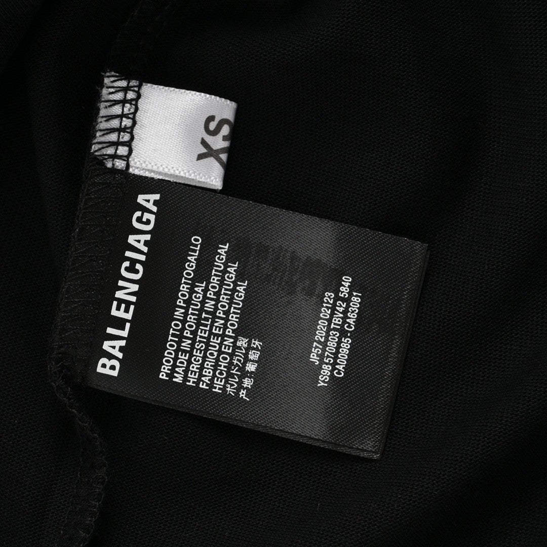 Balenciaga Black T-Shirt with Graphic Design - Phantom Kicks