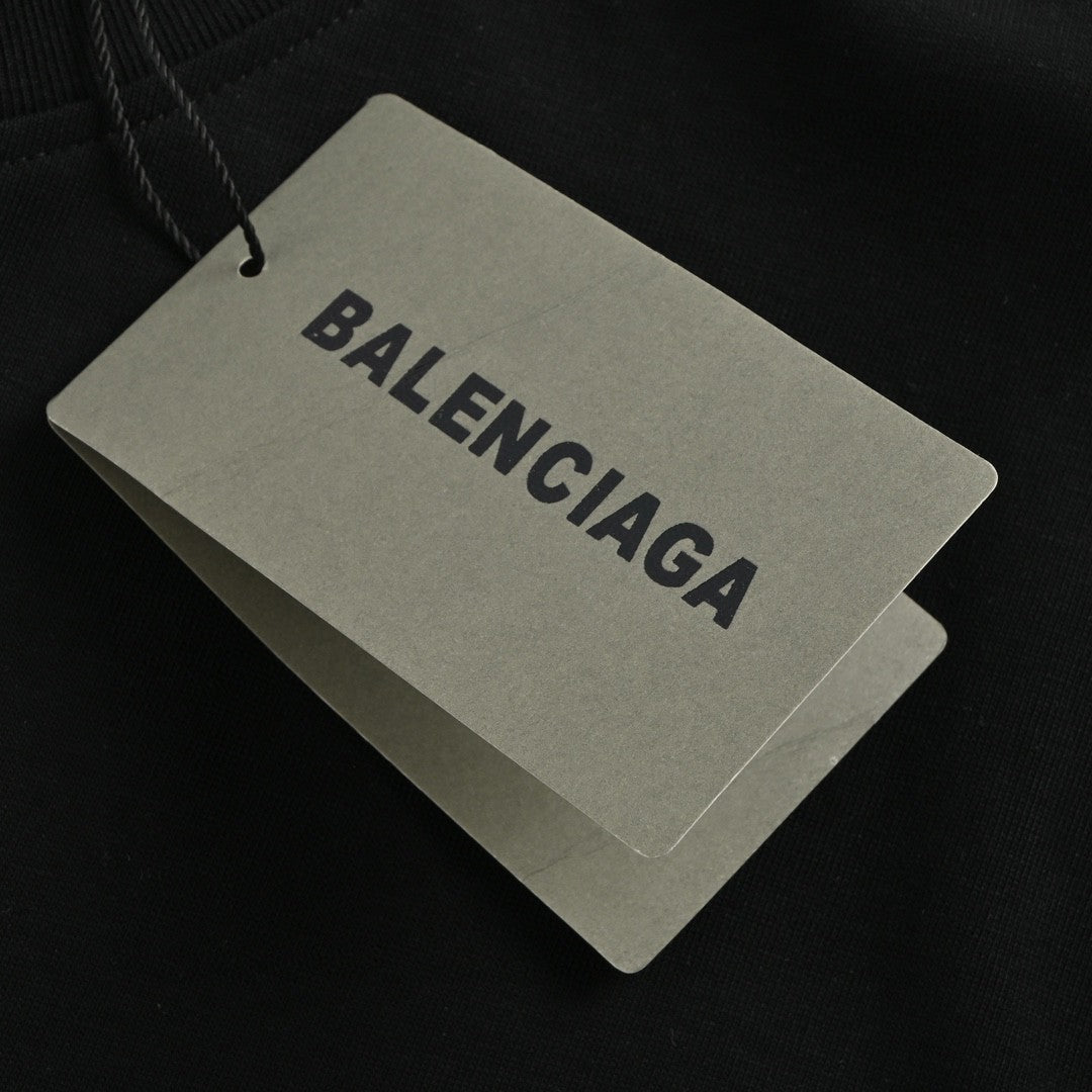 Balenciaga Black T-Shirt with Graphic Design - Phantom Kicks