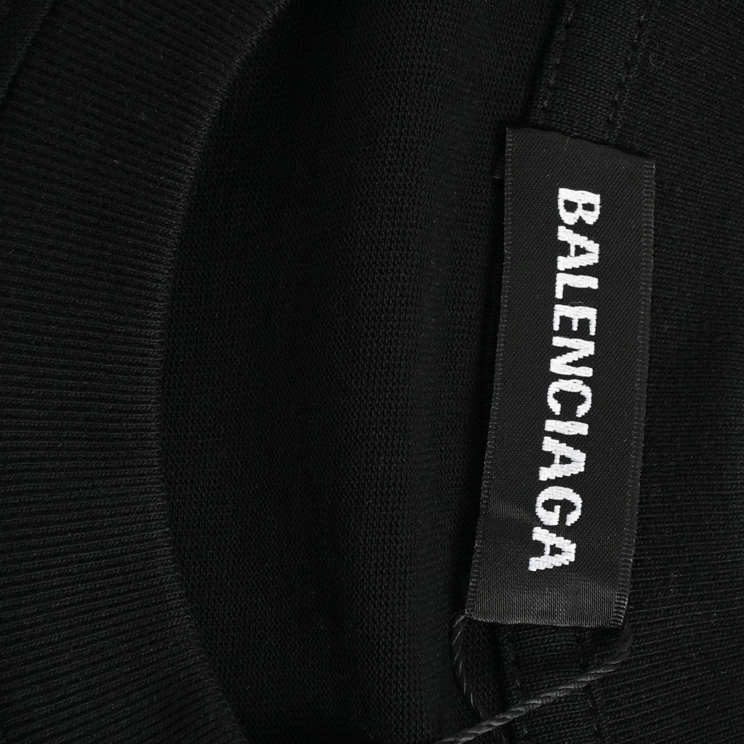 Balenciaga Black T-Shirt with Graphic Design - Phantom Kicks