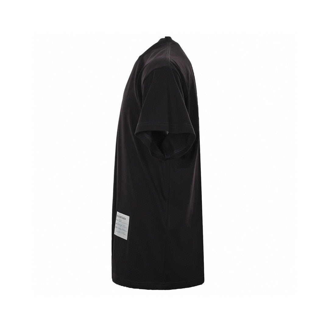 Balenciaga Black T-Shirt with Label Detail - Phantom Kicks