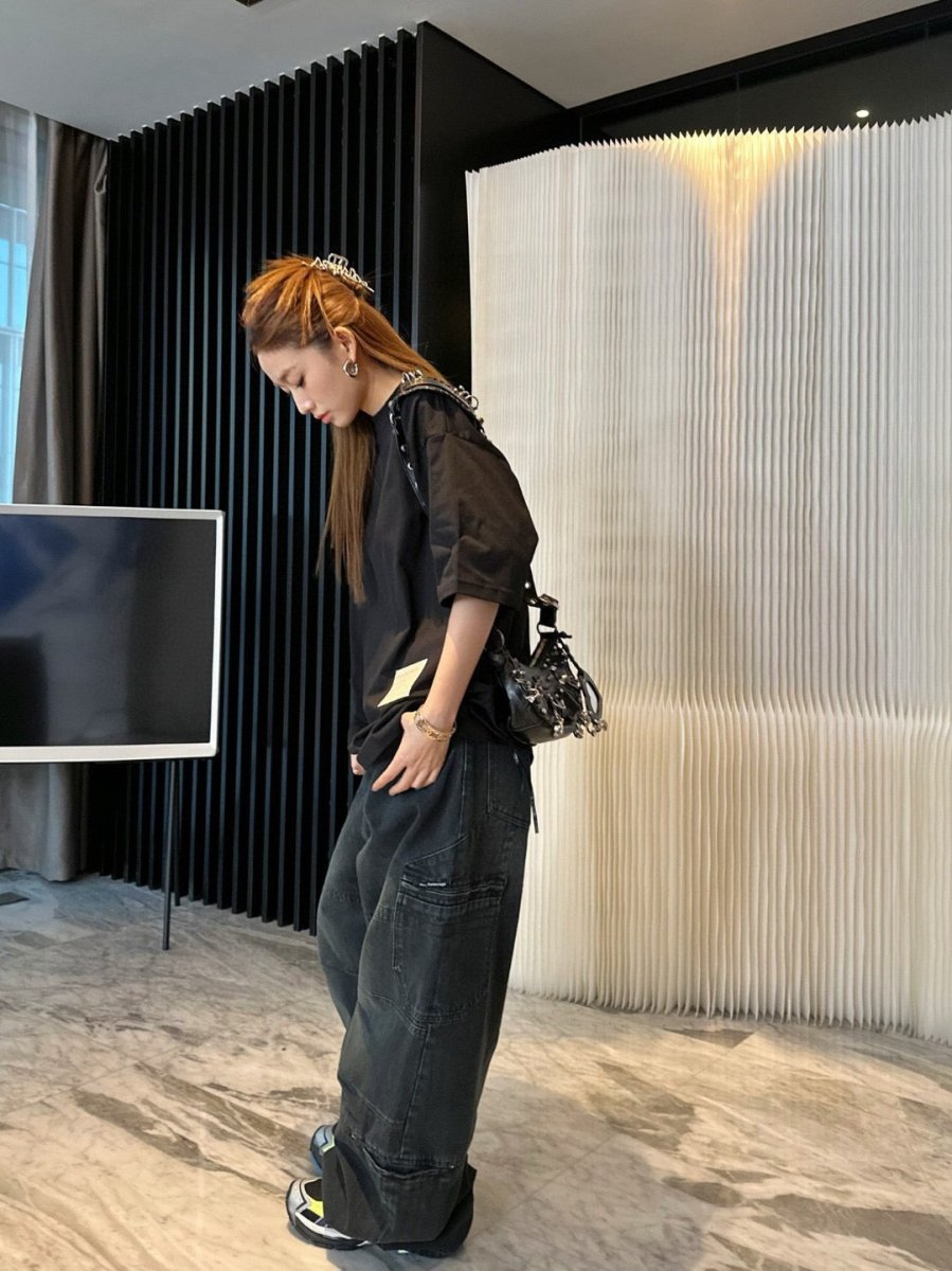 Balenciaga Black T-Shirt with Label Detail - Phantom Kicks