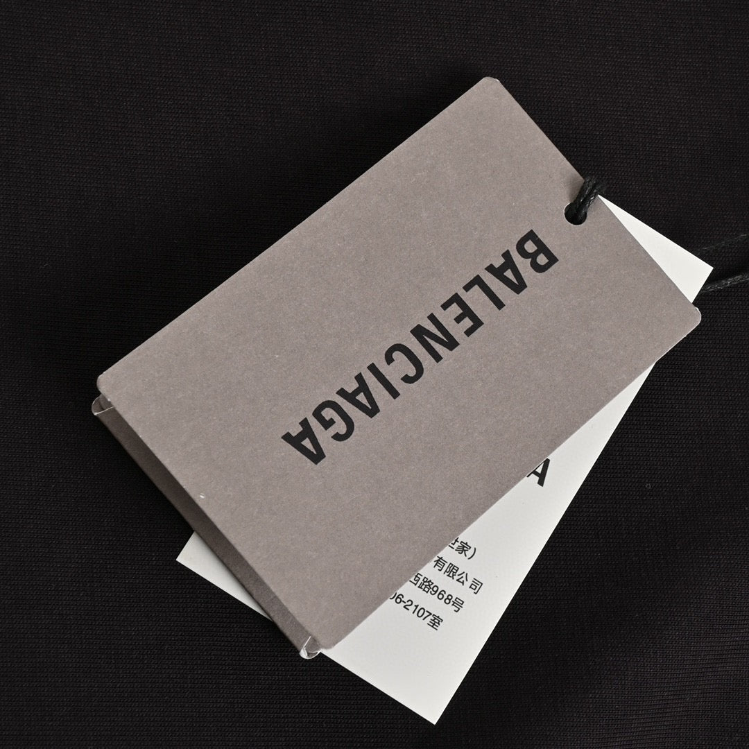 Balenciaga Black T-Shirt with Label Detail - Phantom Kicks