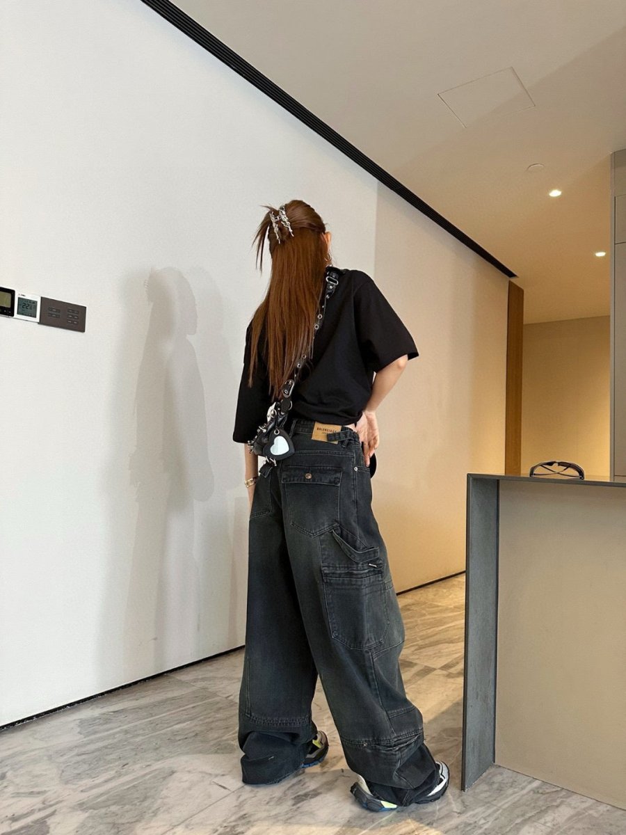 Balenciaga Black T-Shirt with Label Detail - Phantom Kicks