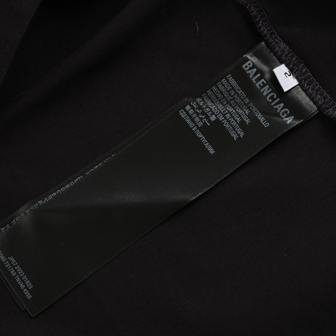 Balenciaga Black T-Shirt with Label Detail - Phantom Kicks