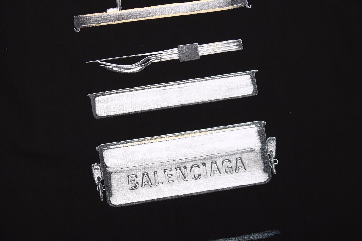 BALENCIAGA METALLIC DESIGN T-SHIRT BLACK - Phantom Kicks