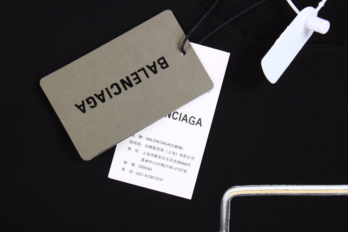 BALENCIAGA METALLIC DESIGN T-SHIRT BLACK - Phantom Kicks
