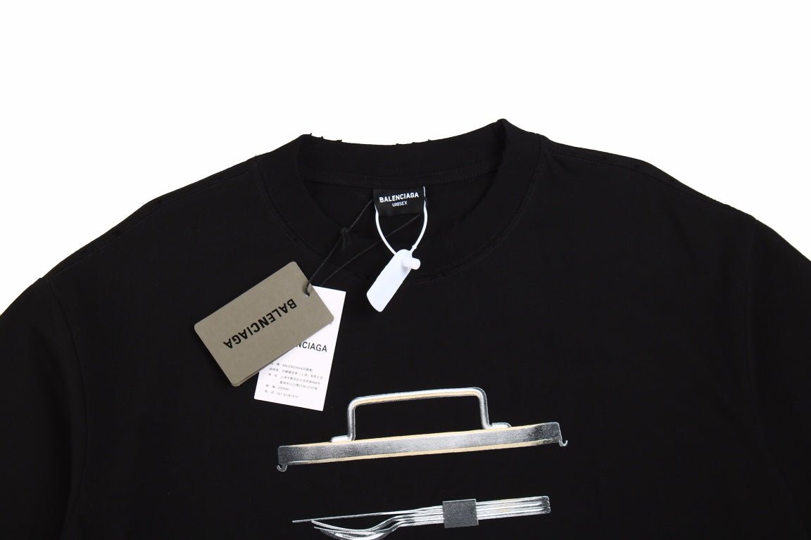 BALENCIAGA METALLIC DESIGN T-SHIRT BLACK - Phantom Kicks