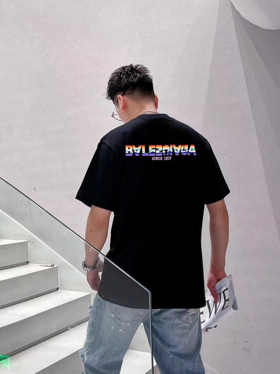 Balenciaga Black T-Shirt with Mountain Graphic - Phantom Kicks