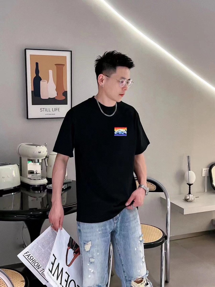 Balenciaga Black T-Shirt with Mountain Graphic - Phantom Kicks