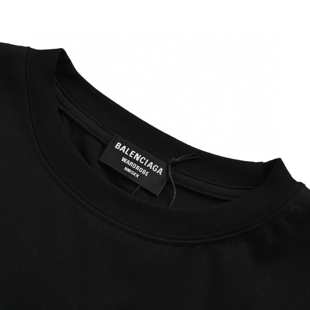 Balenciaga Black T-Shirt with Mountain Graphic - Phantom Kicks