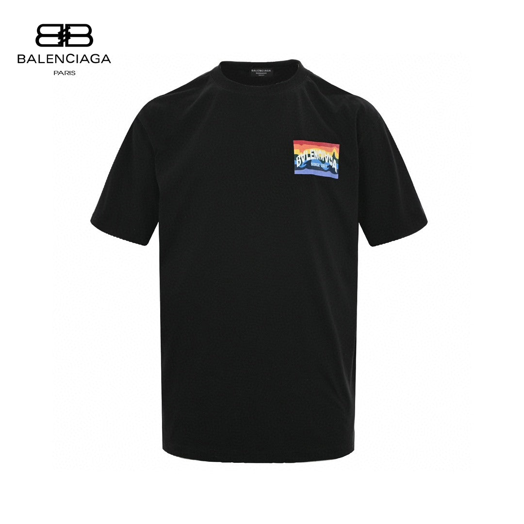 Balenciaga Black T-Shirt with Mountain Graphic - Phantom Kicks