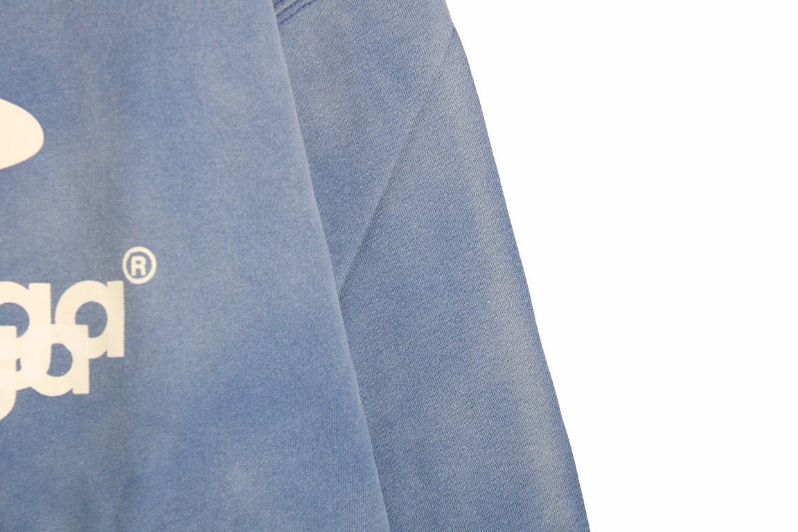 BALENCIAGA GRAPHIC LOGO HOODIE BLUE - Phantom Kicks