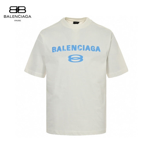 Balenciaga Blue Logo T-Shirt (White) - Phantom Kicks