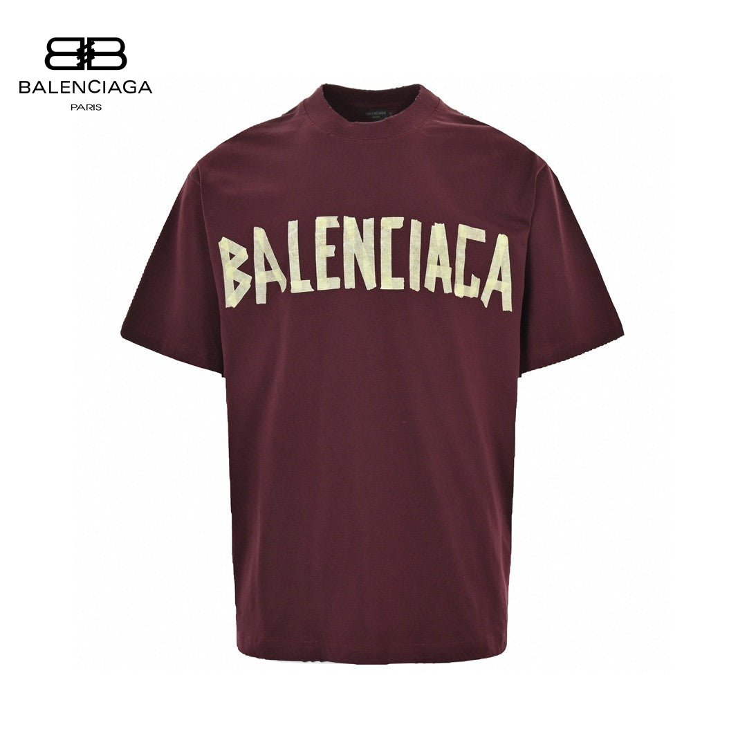 Balenciaga Burgundy Logo T-Shirt - Phantom Kicks