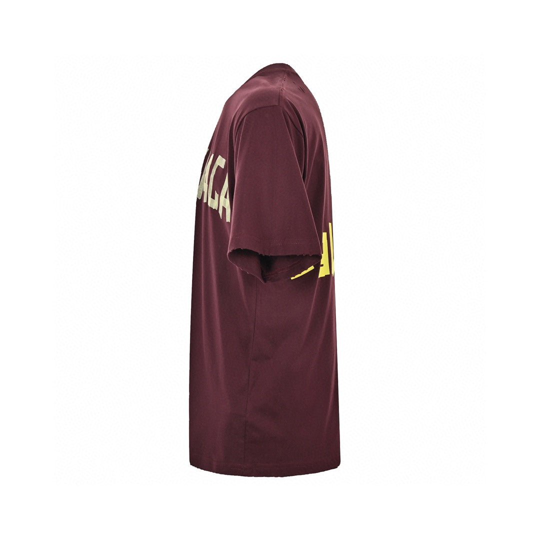 Balenciaga Burgundy Logo T-Shirt - Phantom Kicks