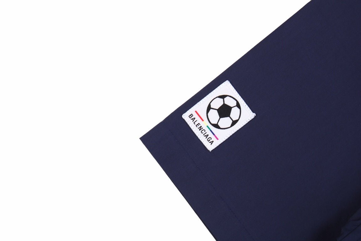 BALENCIAGA LOGO DESIGN BUTTON-UP SHIRT NAVY - Phantom Kicks