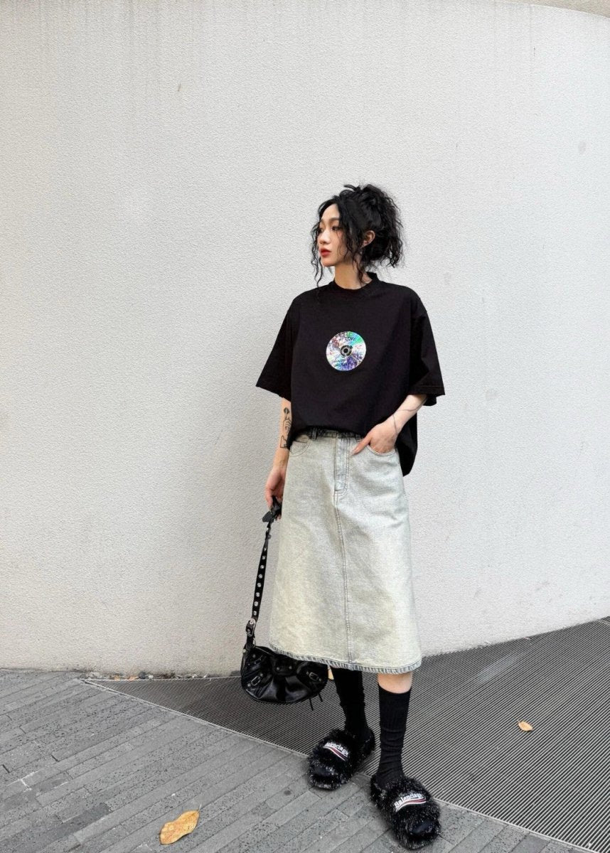Balenciaga CD Graphic Black T-Shirt - Phantom Kicks