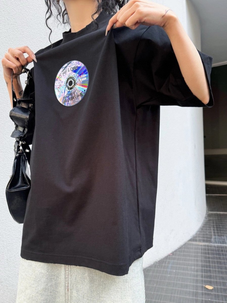 Balenciaga CD Graphic Black T-Shirt - Phantom Kicks