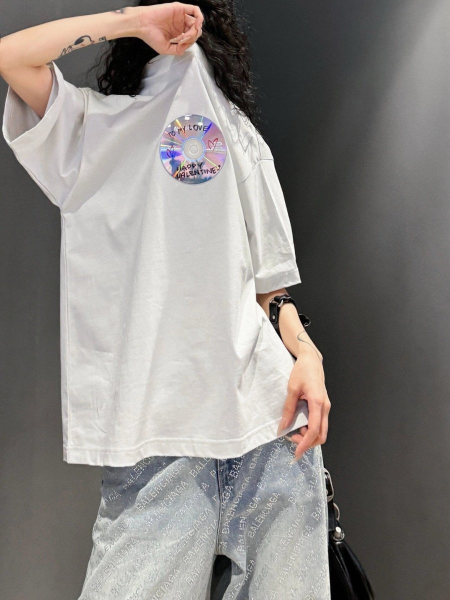 Balenciaga CD Graphic White T-Shirt - Phantom Kicks