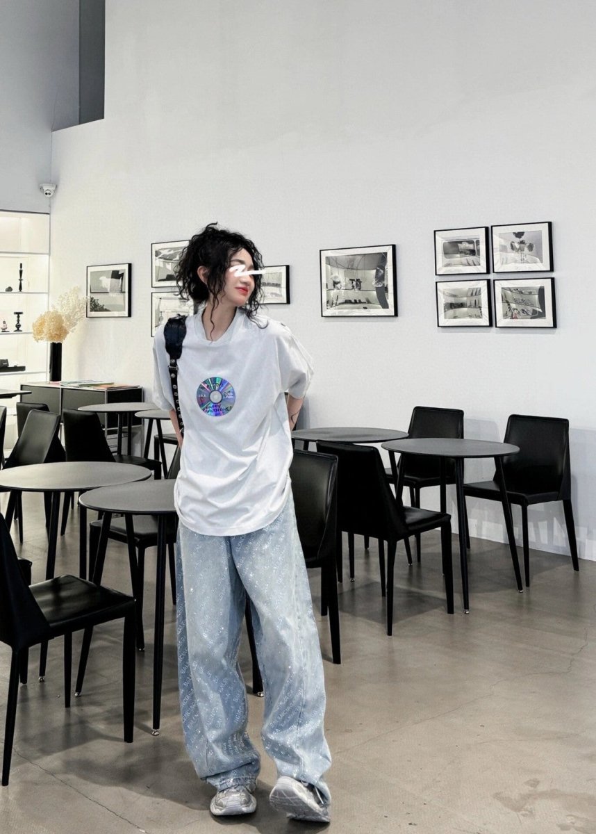 Balenciaga CD Graphic White T-Shirt - Phantom Kicks