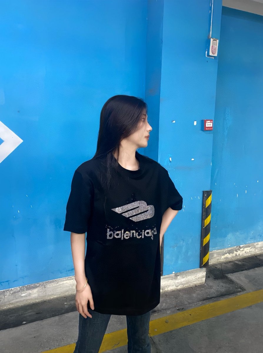 Balenciaga Crystal Logo T-Shirt in Black - Phantom Kicks