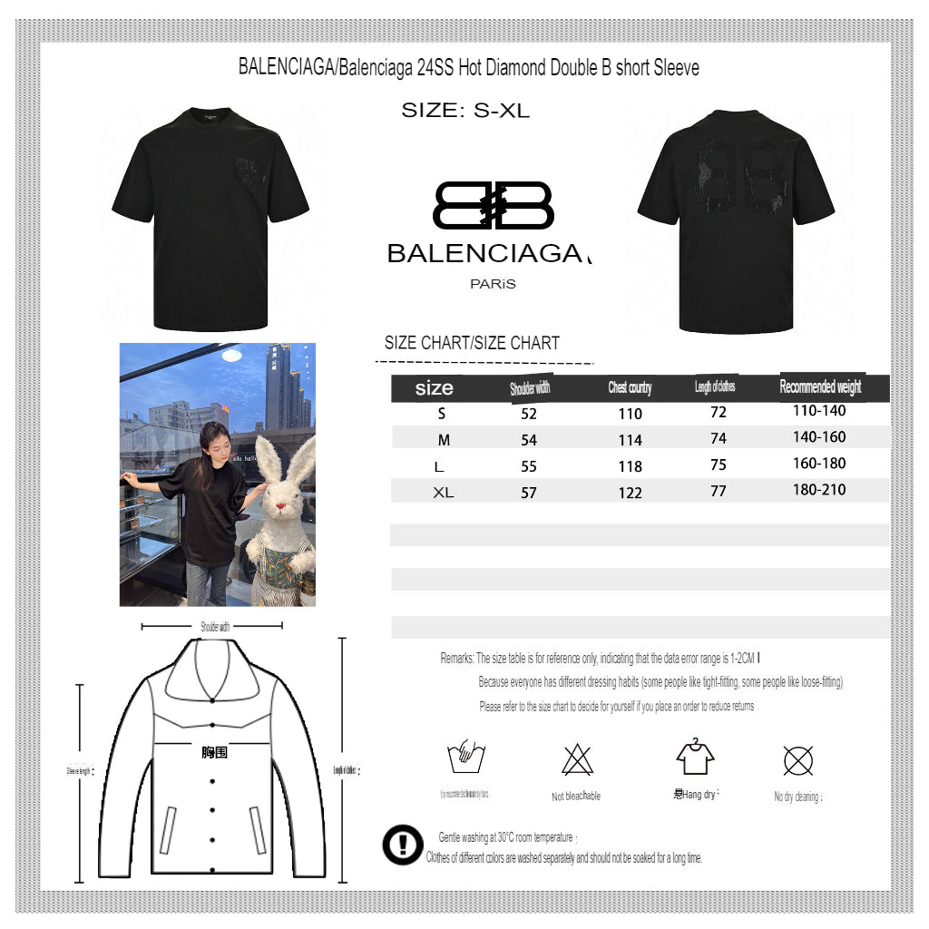Balenciaga Crystal Logo T-Shirt in Black - Phantom Kicks