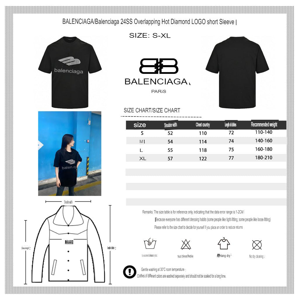 Balenciaga Crystal Logo T-Shirt in Black - Phantom Kicks