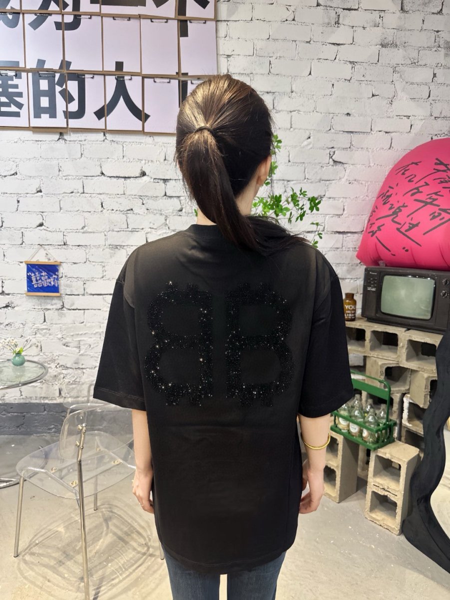 Balenciaga Crystal Logo T-Shirt in Black - Phantom Kicks