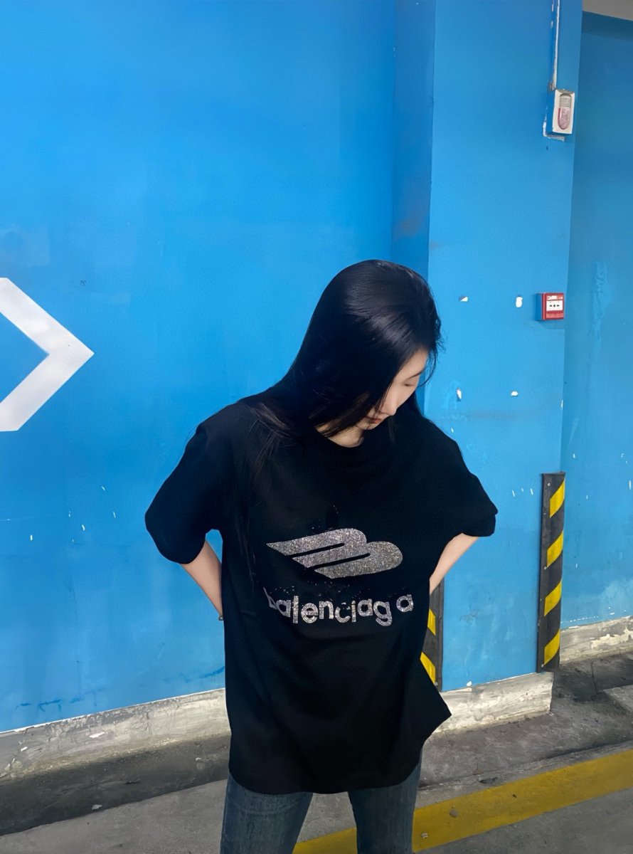 Balenciaga Crystal Logo T-Shirt in Black - Phantom Kicks