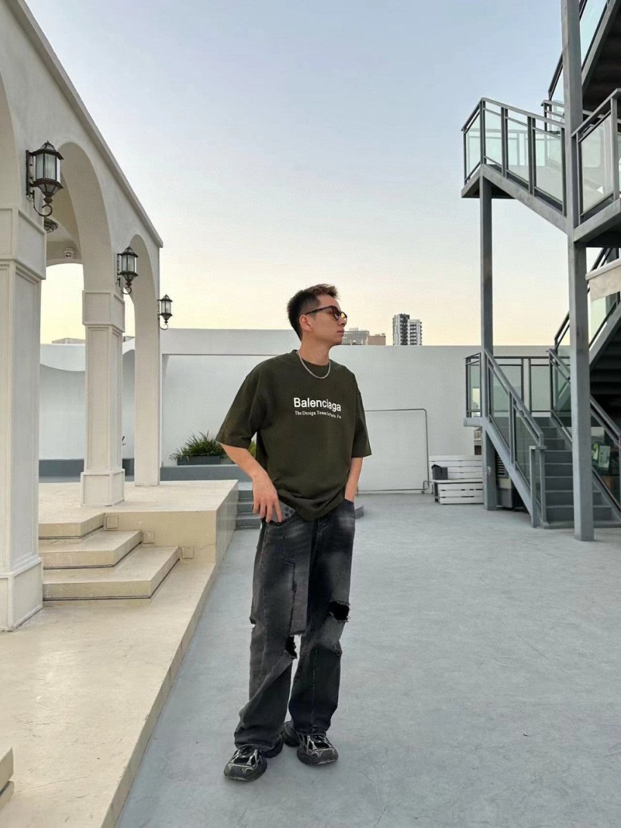 Balenciaga Design Team T-Shirt (Olive Green) - Phantom Kicks