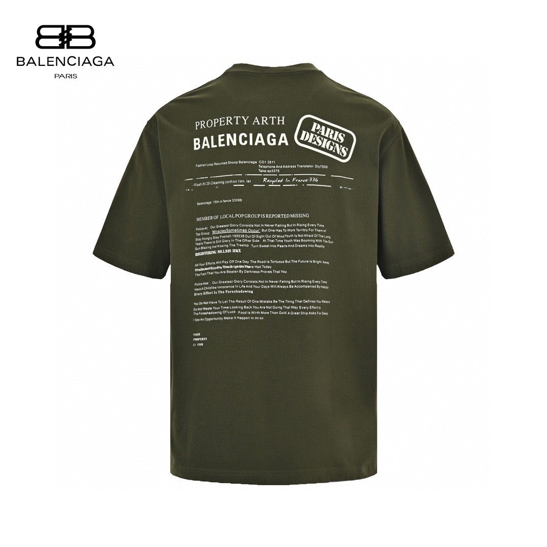 Balenciaga Design Team T-Shirt (Olive Green) - Phantom Kicks
