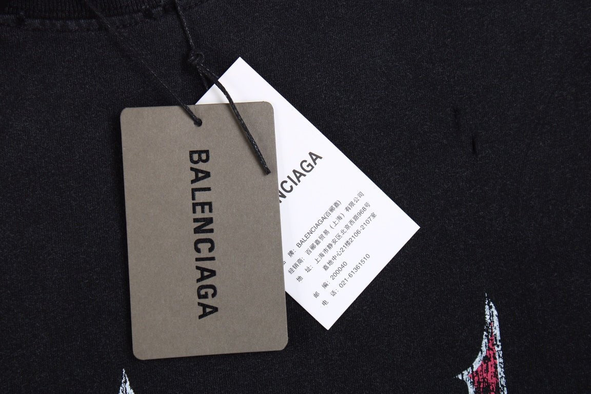 BALENCIAGA DEVIL'S EIFFEL TOWER GRAPHIC T-SHIRT BLACK - Phantom Kicks
